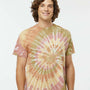 Dyenomite Mens Spiral Tie Dyed Short Sleeve Crewneck T-Shirt - Everglades - NEW