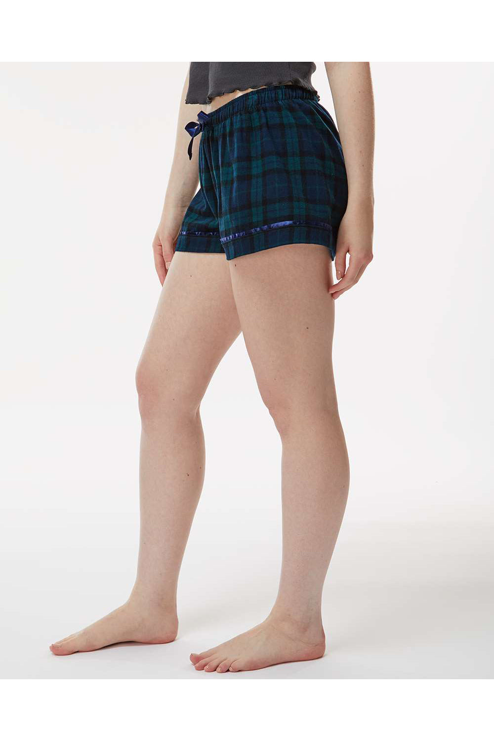 Boxercraft BW6501 Womens Flannel Shorts Scottish Tartan Model Side
