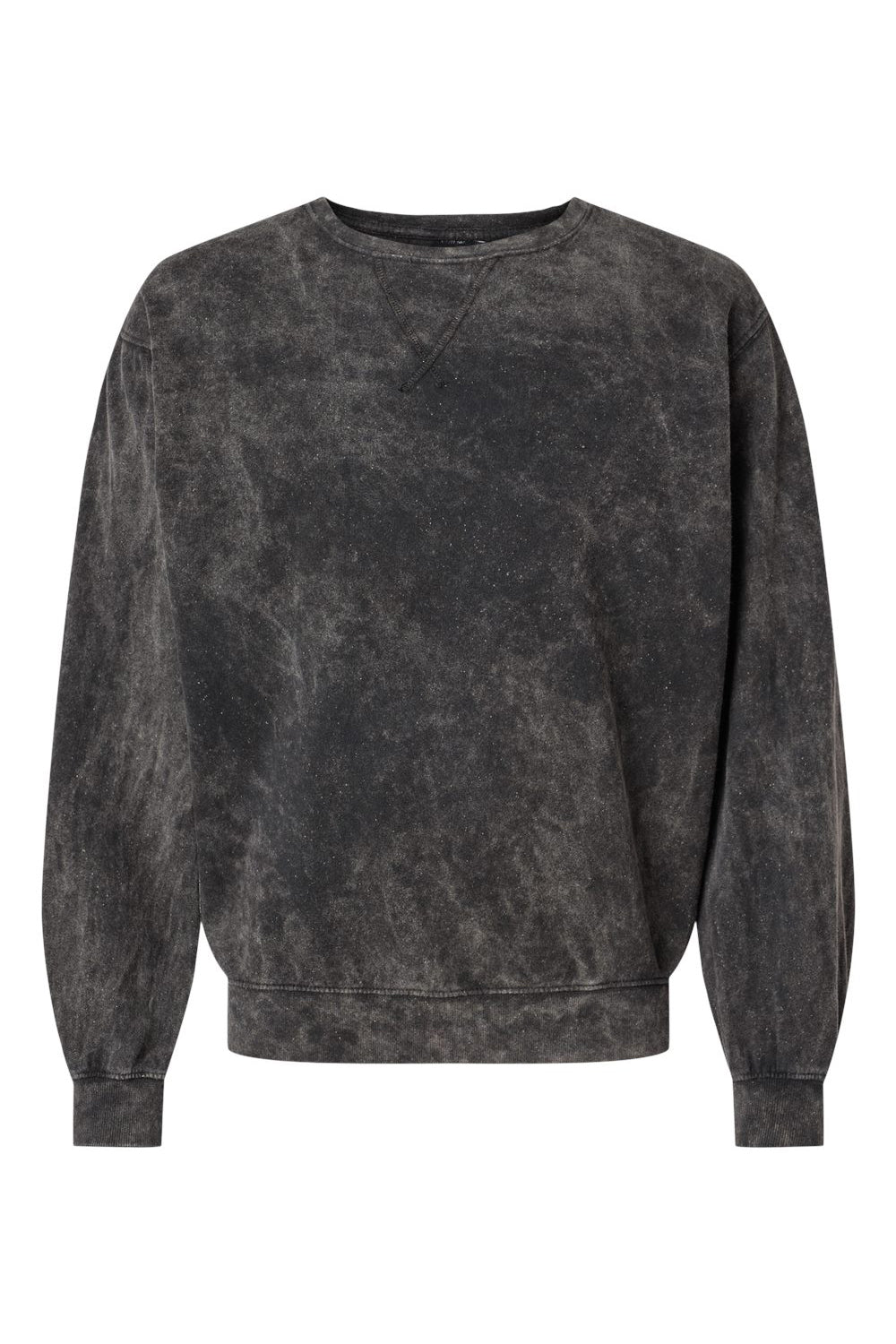 Dyenomite 845MW Mens Premium Fleece Mineral Wash Crewneck Sweatshirt Black Mineral Wash Flat Front
