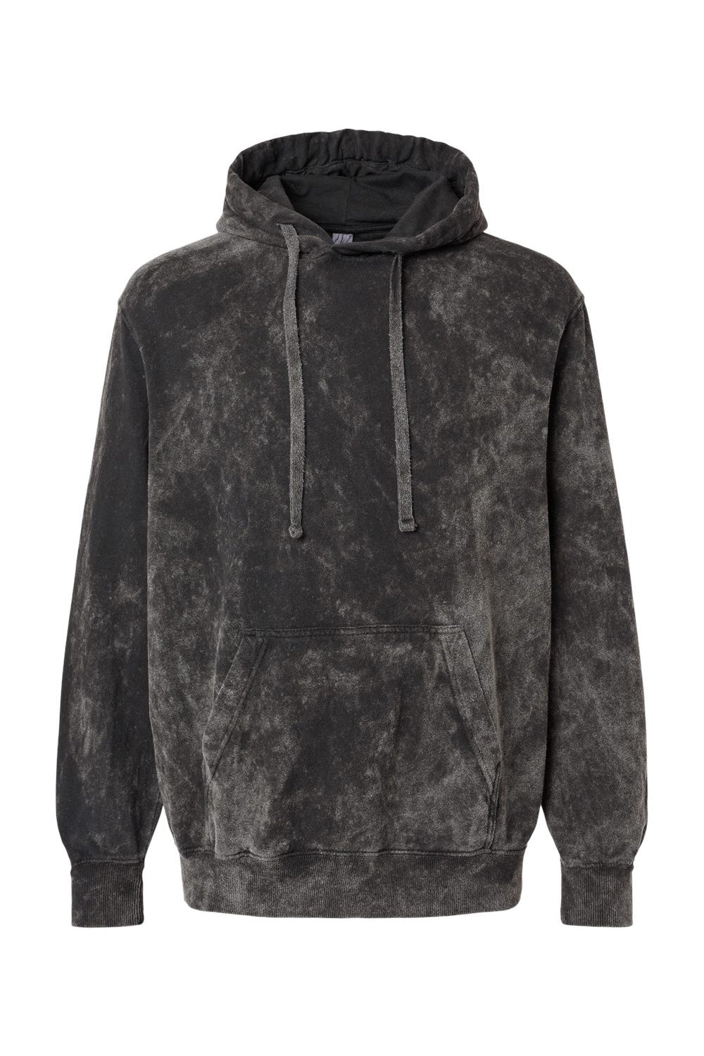 Dyenomite 854MW Mens Premium Fleece Mineral Wash Hooded Sweatshirt Hoodie Black Mineral Wash Flat Front