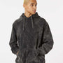 Dyenomite Mens Premium Fleece Mineral Wash Hooded Sweatshirt Hoodie - Black Mineral Wash - NEW
