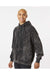 Dyenomite 854MW Mens Premium Fleece Mineral Wash Hooded Sweatshirt Hoodie Black Mineral Wash Model Side