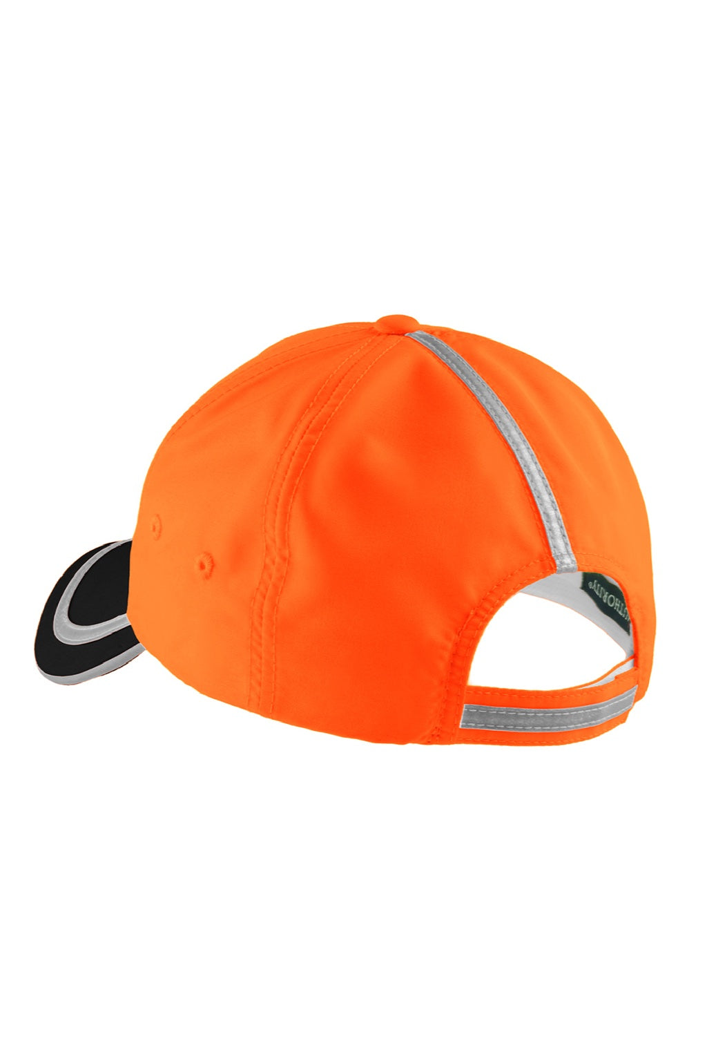 Port Authority Hats C836 Mens Enhanced Visibility Adjustable Hat Safety Orange/Black Flat Back
