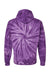 Dyenomite 854CY Mens Cyclone Tie Dyed Hooded Sweatshirt Hoodie Purple Flat Back