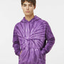Dyenomite Mens Cyclone Tie Dyed Hooded Sweatshirt Hoodie - Purple - NEW