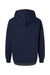MV Sport 23112 Mens Mixed Media Hooded Sweatshirt Hoodie w/ Pocket Navy Blue/Charcoal Grey Flat Back