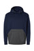 MV Sport 23112 Mens Mixed Media Hooded Sweatshirt Hoodie Navy Blue/Charcoal Grey Flat Front