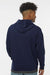 MV Sport 23112 Mens Mixed Media Hooded Sweatshirt Hoodie w/ Pocket Navy Blue/Charcoal Grey Model Back