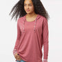 MV Sport Womens Heathered Jersey Hooded T-Shirt Hoodie - Dusty Rose Pink - NEW