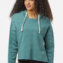 MV Sport Womens Angel Fleece Crop Hooded Sweatshirt Hoodie - Mallard Green
