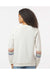 MV Sport W23152 Womens Striped Sleeves Crewneck Sweatshirt Ivory Model Back