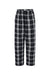 Boxercraft BY6624 Youth Flannel Pants w/ Pockets Black/White Flat Front