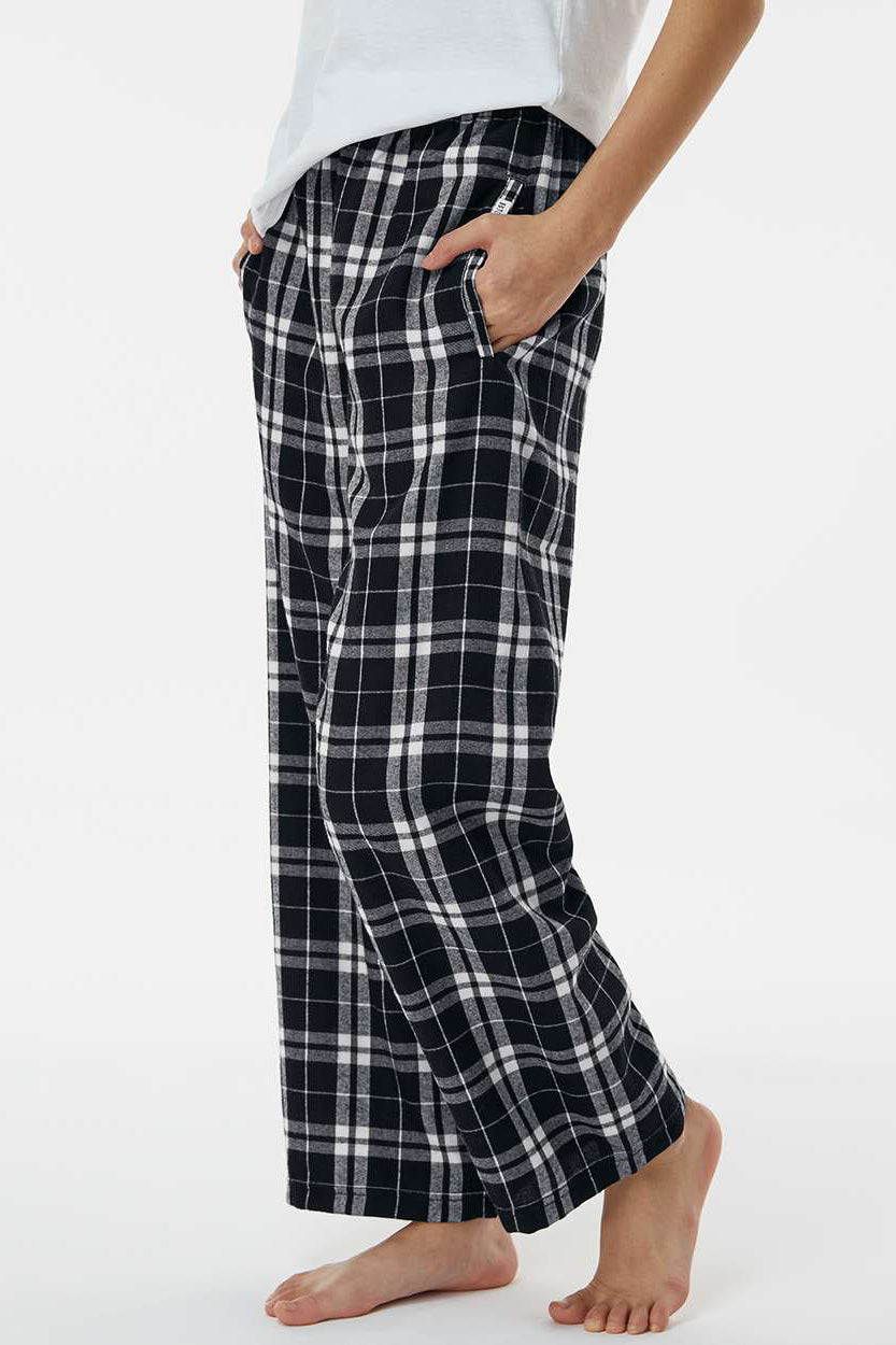 Boxercraft BY6624 Youth Flannel Pants w/ Pockets Black/White Model Side