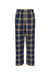 Boxercraft BY6624 Youth Flannel Pants w/ Pockets Navy Blue/Gold Flat Front