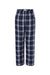 Boxercraft BY6624 Youth Flannel Pants w/ Pockets Navy Blue/Silver Grey Flat Front