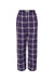 Boxercraft BY6624 Youth Flannel Pants w/ Pockets Purple/White Flat Front