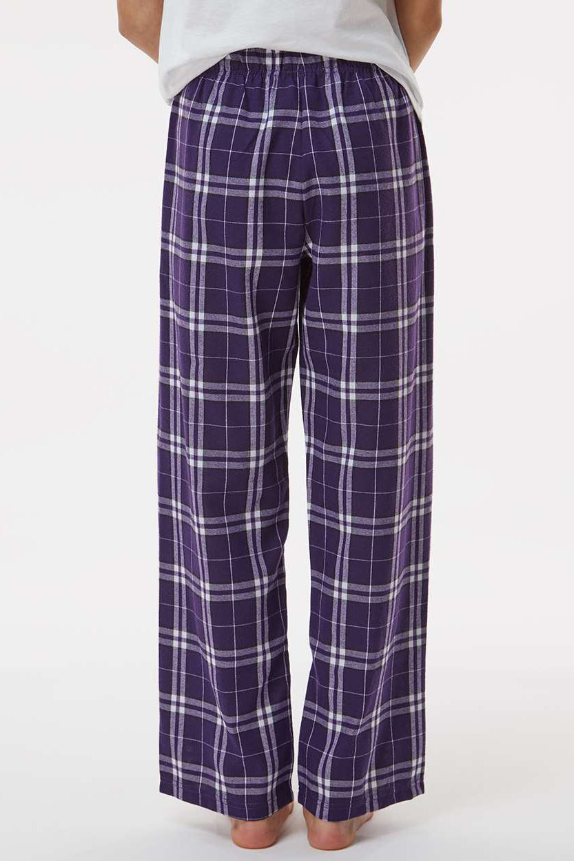 Boxercraft BY6624 Youth Flannel Pants w/ Pockets Purple/White Model Back