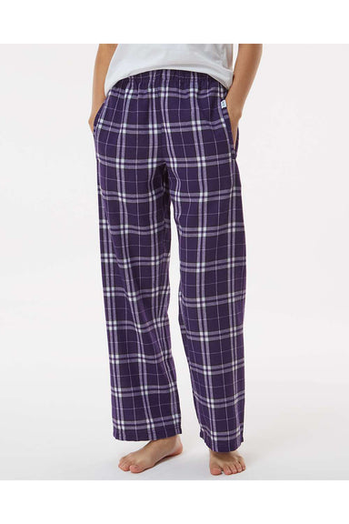 Boxercraft BY6624 Youth Flannel Pants Purple/White Model Front