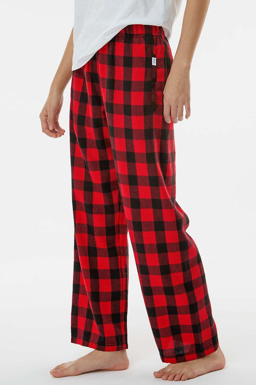 Boxercraft BY6624 Youth Flannel Pants w/ Pockets Red/Black Buffalo Model Side