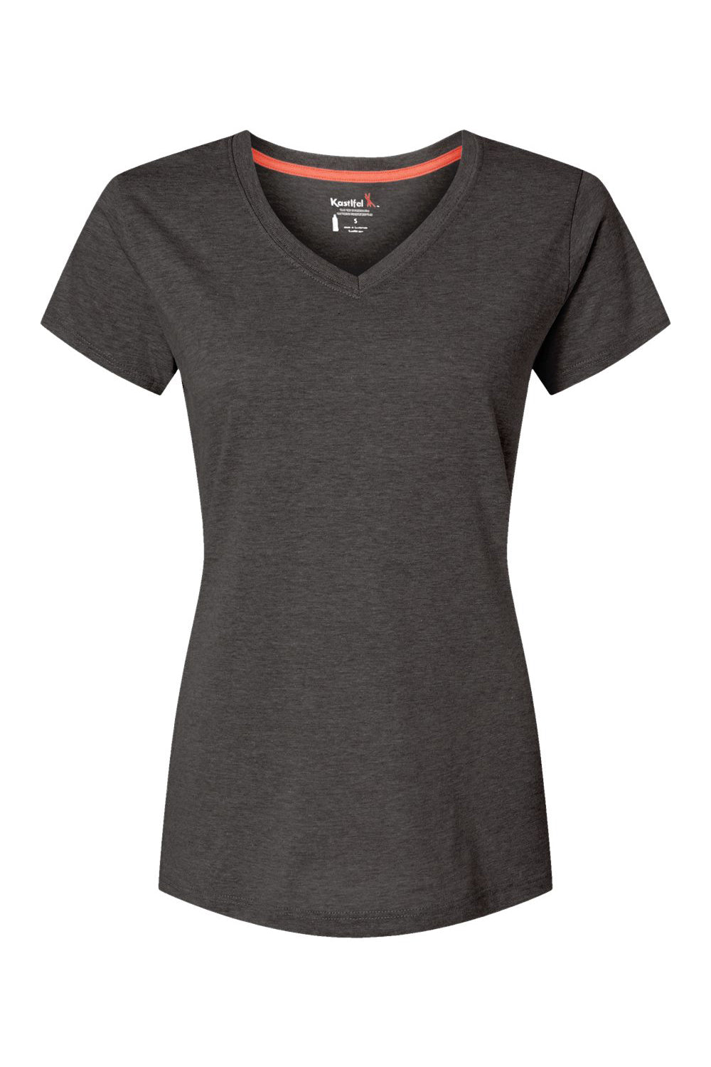 Kastlfel 2011 Womens RecycledSoft Short Sleeve V-Neck T-Shirt Carbon Grey Flat Front