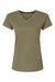 Kastlfel 2011 Womens RecycledSoft Short Sleeve V-Neck T-Shirt Moss Green Flat Front