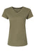 Kastlfel 2011 Womens Recycled Soft Short Sleeve V-Neck T-Shirt Moss Green Flat Front