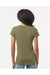 Kastlfel 2011 Womens RecycledSoft Short Sleeve V-Neck T-Shirt Moss Green Model Back
