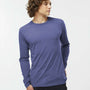 Kastlfel Mens Recycled Soft Long Sleeve Crewneck T-Shirt - Vintage Royal Blue - NEW