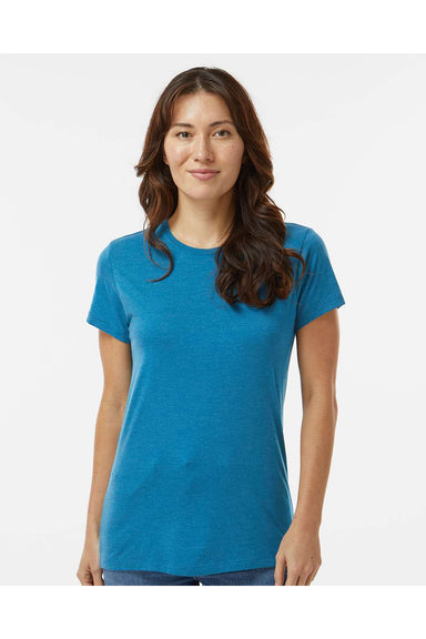 Kastlfel 2021 Womens RecycledSoft Short Sleeve Crewneck T-Shirt Breaker Blue Model Front