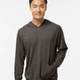 Kastlfel Mens Recycled Soft Hooded Long Sleeve T-Shirt Hoodie - Carbon Grey - NEW