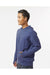Kastlfel 4022 Mens RecycledSoft Hooded Long Sleeve T-Shirt Hoodie Vintage Royal Blue Model Side