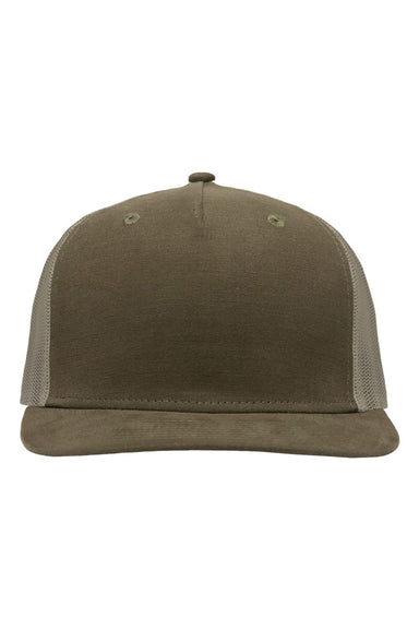 Sportsman Hats SP1550 Mens Modern Snapback Trucker Hat Dark Olive Green/Khaki Flat Front