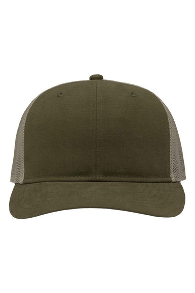 Sportsman Hats SP1650 Mens Modern Snapback Trucker Hat Dark Olive Green/Khaki Flat Front