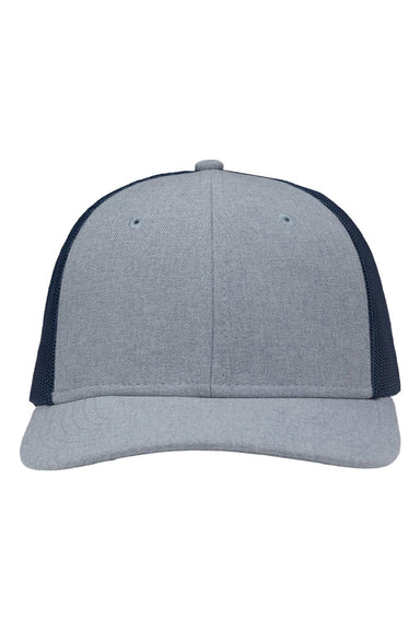 Sportsman Hats SP1650 Mens Modern Snapback Trucker Hat Heather Ice Blue/Navy Blue Flat Front