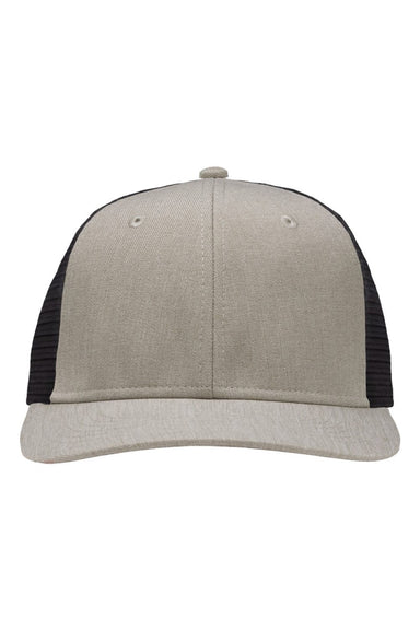 Sportsman Hats SP1650 Mens Modern Snapback Trucker Hat Heather Grey/Black Flat Front