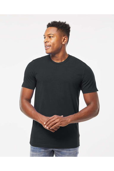 Tultex 602 Mens Short Sleeve Crewneck T-Shirt Black Model Front
