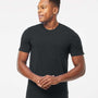 Tultex Mens Short Sleeve Crewneck T-Shirt - Black - NEW