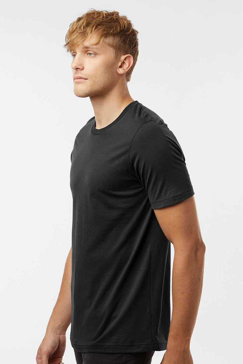 Tultex 602 Mens Short Sleeve Crewneck T-Shirt Black Model Side