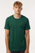 Tultex 602 Mens Short Sleeve Crewneck T-Shirt Forest Green Model Front