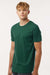 Tultex 602 Mens Short Sleeve Crewneck T-Shirt Forest Green Model Side