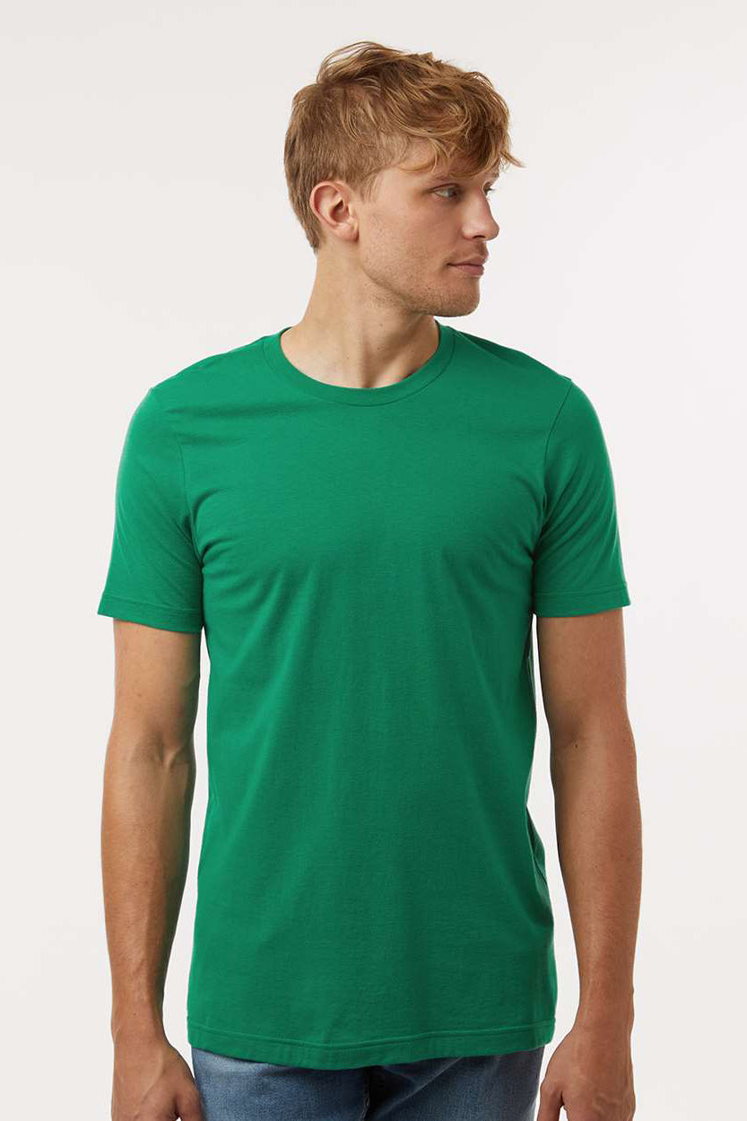 Tultex 602 Mens Short Sleeve Crewneck T-Shirt Kelly Green Model Front