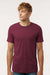 Tultex 602 Mens Short Sleeve Crewneck T-Shirt Maroon Model Front
