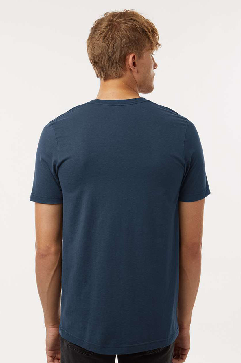 Tultex 602 Mens Short Sleeve Crewneck T-Shirt Navy Blue Model Back