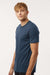 Tultex 602 Mens Short Sleeve Crewneck T-Shirt Navy Blue Model Side