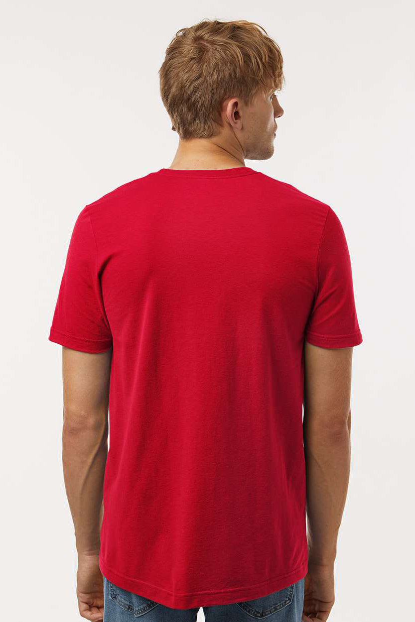 Tultex 602 Mens Short Sleeve Crewneck T-Shirt Red Model Back