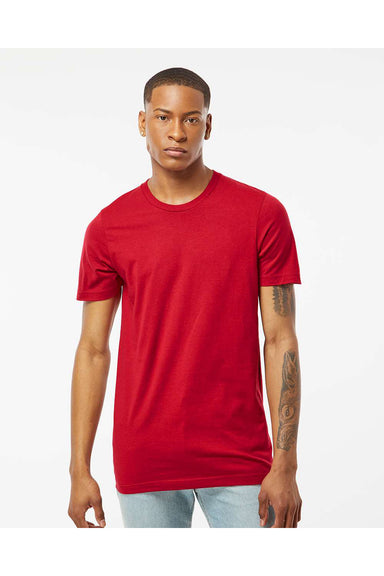 Tultex 602 Mens Short Sleeve Crewneck T-Shirt Red Model Front
