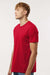 Tultex 602 Mens Short Sleeve Crewneck T-Shirt Red Model Side