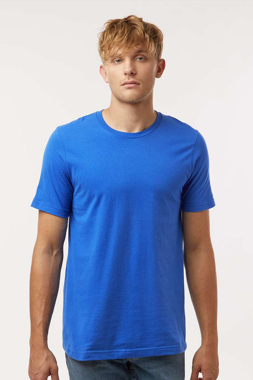 Tultex 602 Mens Short Sleeve Crewneck T-Shirt Royal Blue Model Front