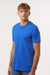Tultex 602 Mens Short Sleeve Crewneck T-Shirt Royal Blue Model Side