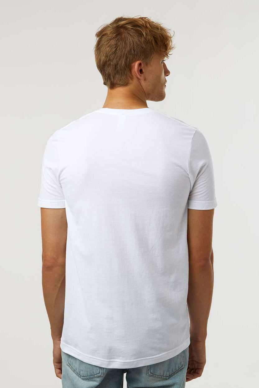 Tultex 602 Mens Short Sleeve Crewneck T-Shirt White Model Back